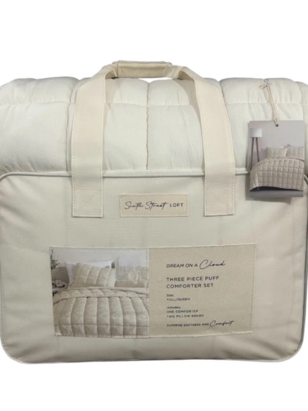 Sixth Street Loft Cream 3 Piece Comforter Set 90”x90”